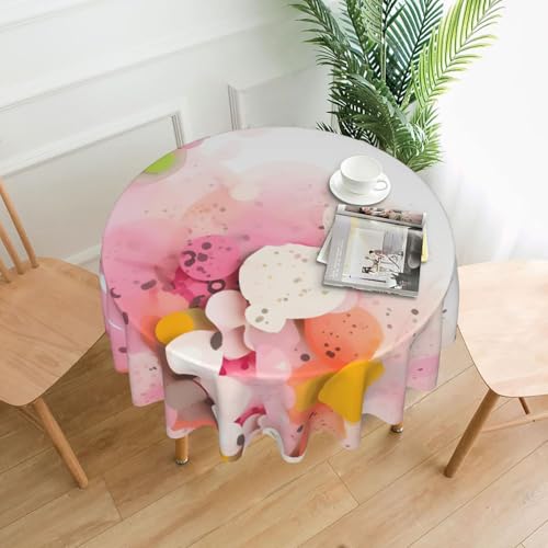 yefan Runde Tischdecke mit Papierschnittkunst, ca. 152,4 cm, für Innen- und Außenbereich, Tischdecken für Küchenpartys, Rosa yefan Runde Tischdecke mit Papierschnittkunst, ca. 152,4 cm, für Innen- und Außenbereich, Tischdecken für Küchenpartys, Rosa von yefan