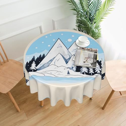 yefan Runde Tischdecke mit Schneebedeckten Bergen, ca. 152,4 cm, für Innen- und Außenbereich, für Küchenpartys yefan Runde Tischdecke mit Schneebedeckten Bergen, ca. 152,4 cm, für Innen- und Außenbereich, für Küchenpartys von yefan