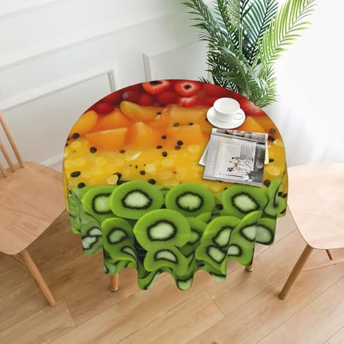 yefan Runde Tischdecke mit frischem Obst, ca. 152,4 cm, für Innen- und Außenbereich, für Küchenpartys von yefan