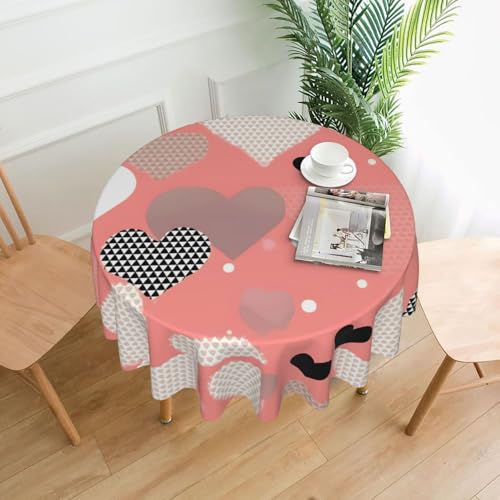 yefan Runde Valentinstag-Tischdecke, ca. 152,4 cm, für Innen- und Außenbereich, für Küchenpartys yefan Runde Valentinstag-Tischdecke, ca. 152,4 cm, für Innen- und Außenbereich, für Küchenpartys von yefan