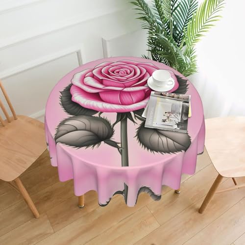 yefan Schöne runde Tischdecke mit rosa Rosen, ca. 152,4 cm, für drinnen und draußen, für Küchenpartys yefan Schöne runde Tischdecke mit rosa Rosen, ca. 152,4 cm, für drinnen und draußen, für Küchenpartys von yefan