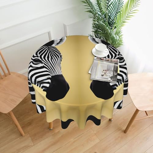 yefan Schwarz-weiße Zebra-Tischdecke, rund, ca. 152,4 cm, für Innen- und Außenbereich, für Küchenpartys yefan Schwarz-weiße Zebra-Tischdecke, rund, ca. 152,4 cm, für Innen- und Außenbereich, für Küchenpartys von yefan