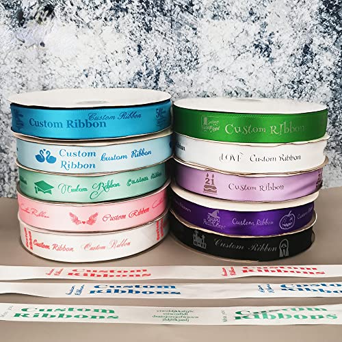 Personalisiertes Band mit Logo – vollfarbig bedrucktes Band – individuell bedrucktes Band – Weihnachtsband (10 mm Band, 45,7 m Druck) von ygm