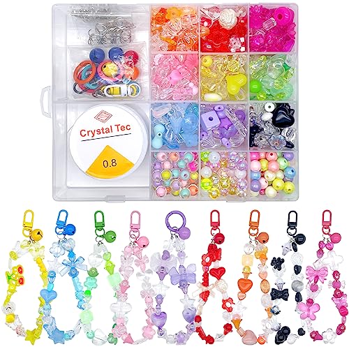 ygorios 750 Stück Acrylperlen sortiert – Ästhetische Perlen, niedliche Perlen für Armbänder, Blume, Stern, Schmetterling, Pastellperlen, Acrylperlen, verschiedene Perlen für die Schmuckherstellung von ygorios