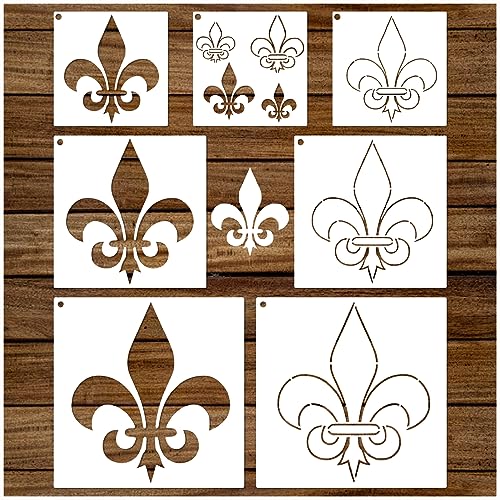 Fleur de Lis Schablonen zum Malen auf Holz, Leinwand, Papier, Stoff, Kekse, Blumen, Malschablone für Kinder, Erwachsene, Kunstprojekte, Zeichnen, wiederverwendbar, Brennmuster für Wanddekoration von yhslmh