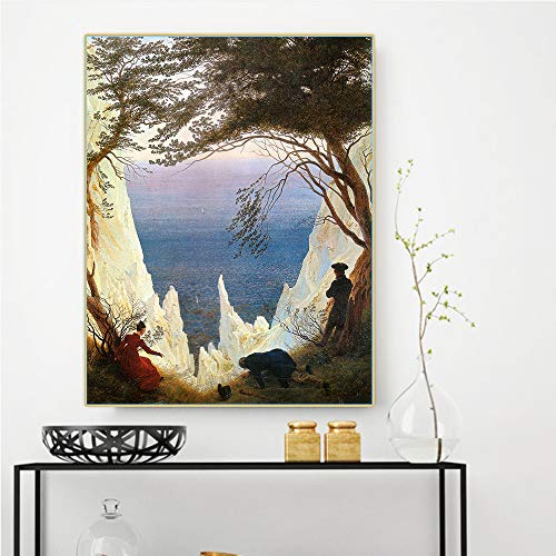 Malen nach Zahlen für Erwachsene, Caspar David Friedrich, Kreidefelsen, Malset für Erwachsene, Leinwand, Geschenke, Kunsthandwerk für Heimdekoration Malen nach Zahlen für Erwachsene, Caspar David Friedrich, Kreidefelsen, Malset für Erwachsene, Leinwand, Geschenke, Kunsthandwerk für Heimdekoration von yhyjyzzjy
