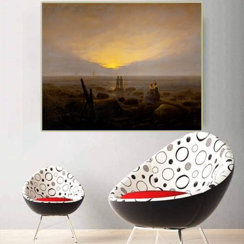 Malen nach Zahlen für Erwachsene, Caspar David Friedrich, Mondaufgang über dem Meer, Malset für Erwachsene, Leinwand, Geschenke, Kunsthandwerk für Heimdekoration Malen nach Zahlen für Erwachsene, Caspar David Friedrich, Mondaufgang über dem Meer, Malset für Erwachsene, Leinwand, Geschenke, Kunsthandwerk für Heimdekoration von yhyjyzzjy