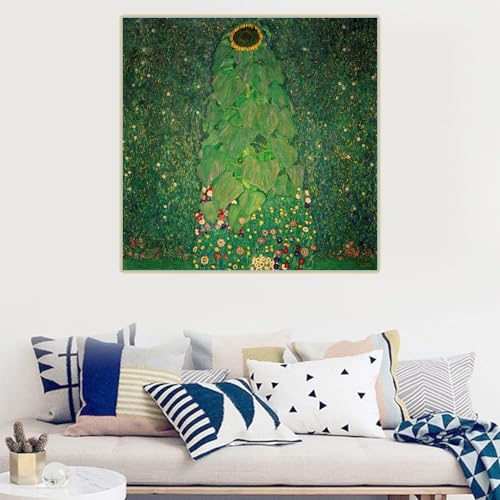 Malen nach Zahlen für Erwachsene, Gustav Klimt, die Sonnenblume, 4,843.8 cm, Malen-nach-Zahlen-Set für Erwachsene auf Leinwand von yhyjyzzjy