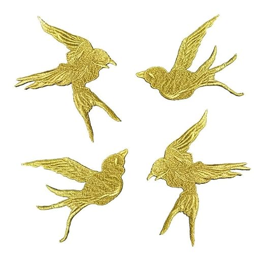 Chinesischer Nationalwindkranich, bestickt, Hanfu, Cheongsam, DIY-Dekoration, geklebt, Mantel, bestickt, geklebt (goldfarben) von yinqinUSP