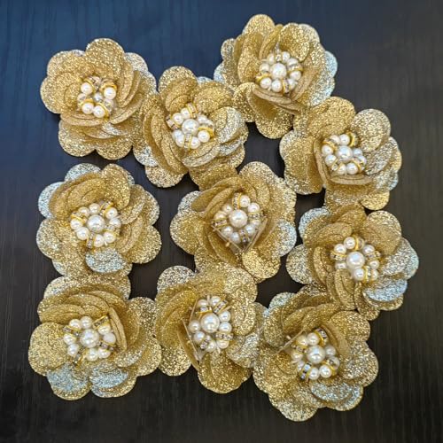 Schöne Perle eingelegte Diamant dreidimensionale Blume Pailletten Insekt Biene Kleidung Dekoration DIY und andere Patch Aufkleber (Champagner Gold) von yinqinUSP