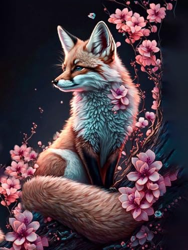 Gemartmall Diamond Painting Fuchs- Fuchs Diamant Painting Bilder Erwachsene, 5D Diamond Paintings Tiere als Geschenk für Home Wand Décor (30x40 CM) von Gemartmall