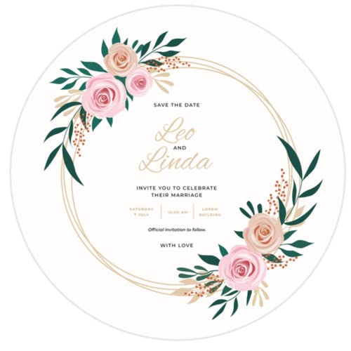 96 Stück, 4,5 cm, personalisierbar, für Namen und Datum, Hochzeitsaufkleber, Einladungen, Siegel, Süßigkeiten, Geschenkboxen, Papieretiketten, selbstklebend (A) von yje