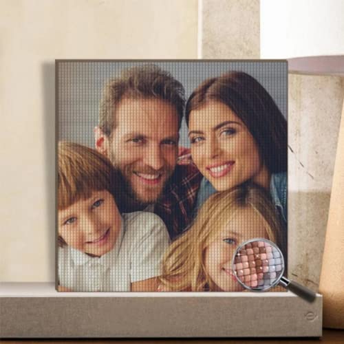 Foto Custom Diamond Painting Kreuzstich Vollquadratisches Strassbild DIY Diamantmosaik Diamantstickerei Familienkunst Verkauf (komplett rund, 40 x 40 cm) von yje
