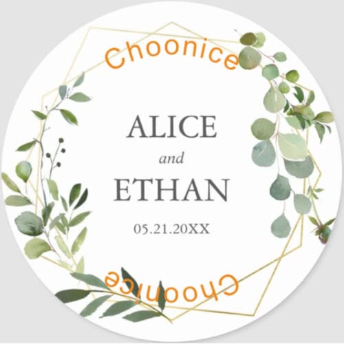 Hochzeits-Dankesaufkleber, Hochzeitsaufkleber, individuelle Hochzeitsetiketten, florale Hochzeitsaufkleber, personalisierte Hochzeitsetiketten (A, 3 cm, 100 Stück) von yje