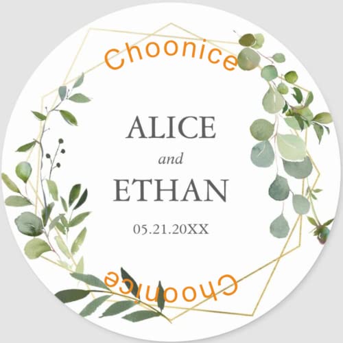 Hochzeits-Dankesaufkleber, Hochzeitsaufkleber, individuelle Hochzeitsetiketten, florale Hochzeitsaufkleber, personalisierte Hochzeitsetiketten (C, 3 cm, 100 Stück) von yje