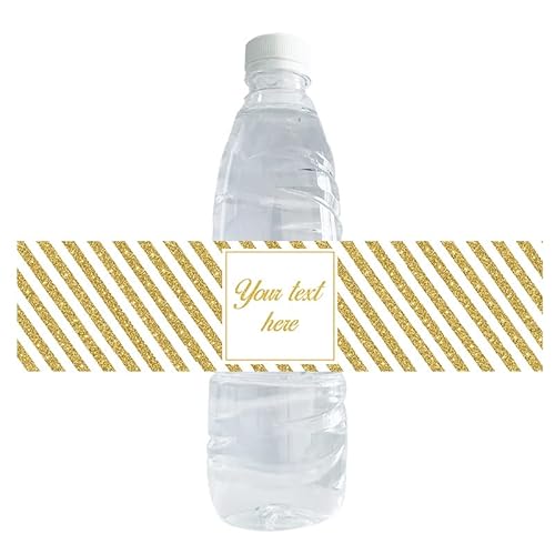Luxus-Flaschenetiketten, goldfarben, personalisierbar, für Babyparty, Geburtstage, Taufe, Feiertage, Hochzeitsdekoration (C,20,5 x 5 cm) von yje