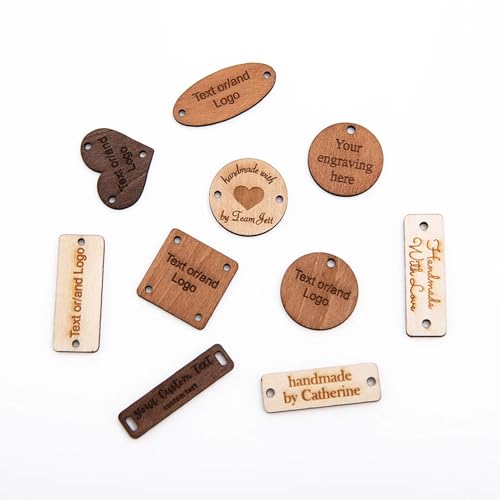 Handmade label zum annähen personalisiert,labels zum annähen personalisiert,handmade label zum annähen (Teak Color,50Pcs) von yky