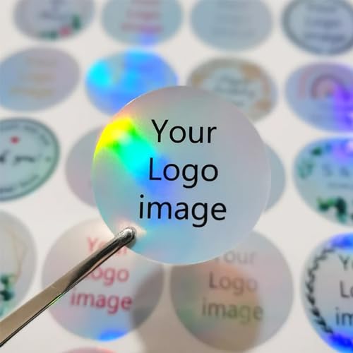 Holografische Vnyl-Aufkleber mit individuellem Logo, personalisierter Kinder-Hologramm-Aufkleber, individuelle holografische Aufkleber (Durchmesser 30 mm) von yky