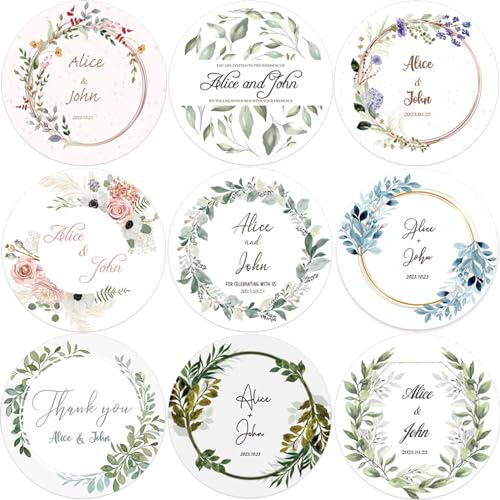 Personalisierte Hochzeitsaufkleber für Hochzeiten, personalisierte Hochzeitsaufkleber, Partyzubehör, 3 cm, 100 Stück Personalisierte Hochzeitsaufkleber für Hochzeiten, personalisierte Hochzeitsaufkleber, Partyzubehör, 3 cm, 100 Stück von yky