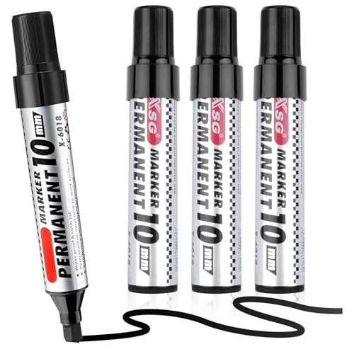 yolzhxe 4 Stück Permanent Marker, Permanentmarker, Wasserfest Marker Stift, Permanenter Universalstift, Wasserfest, Schnell Trocknend Wischfest, für Fast Alle Oberflächen, Schwarz yolzhxe 4 Stück Permanent Marker, Permanentmarker, Wasserfest Marker Stift, Permanenter Universalstift, Wasserfest, Schnell Trocknend Wischfest, für Fast Alle Oberflächen, Schwarz von yolzhxe