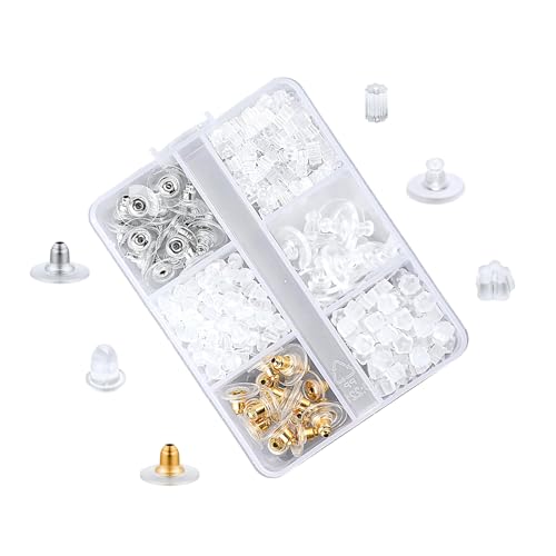 yolzhxe 500 Stück Ohrring Verschluss, Kunststoff Ohrkappen Stopper 6 Stile, Zubehör Earring Backs set für Ohrstecke, Hakenohrringe Klar Hypoallergen Weicher Earring Backs Stopp yolzhxe 500 Stück Ohrring Verschluss, Kunststoff Ohrkappen Stopper 6 Stile, Zubehör Earring Backs set für Ohrstecke, Hakenohrringe Klar Hypoallergen Weicher Earring Backs Stopp von yolzhxe