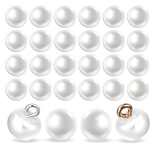 yolzhxe 80 Stück Weiß Knöpfe, Weiß Künstliche Perlmutt Knöpfe 10 mm, Natürlicher Schimmer, zuckersüßes Design, Retro Handgenähte Perlenknöpfe für Kleider, Blusen, Hemden yolzhxe 80 Stück Weiß Knöpfe, Weiß Künstliche Perlmutt Knöpfe 10 mm, Natürlicher Schimmer, zuckersüßes Design, Retro Handgenähte Perlenknöpfe für Kleider, Blusen, Hemden von yolzhxe
