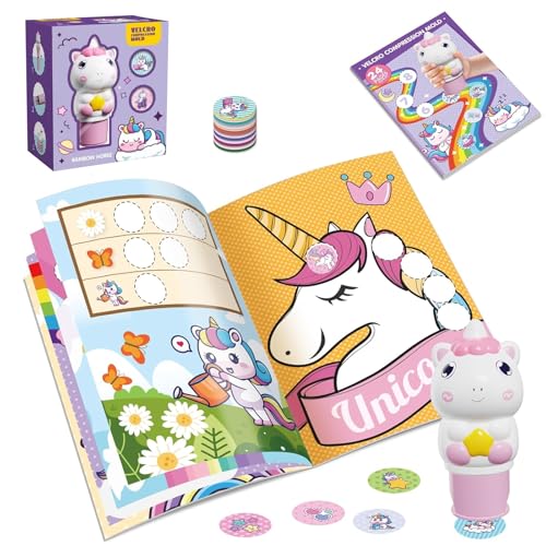 yolzhxe Sticker Stempel, Aktivitätenblock mit 200 Aufkleber, Stickerstempel, Reisespielzeug, Pädagogische Lernspielzeug, für Geburtstagsgeschenk Kleinkinder ab 3 4 5 6 Jahren, Einhorn yolzhxe Sticker Stempel, Aktivitätenblock mit 200 Aufkleber, Stickerstempel, Reisespielzeug, Pädagogische Lernspielzeug, für Geburtstagsgeschenk Kleinkinder ab 3 4 5 6 Jahren, Einhorn von yolzhxe