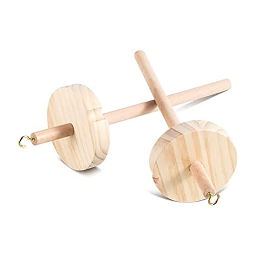 yomoe 2 Stück DIY Drop Spindel Top Whorl Garn Spinner Hand Holz Farbe Holz + Metall DIY Drop Spindel für Garnherstellung Garnspindel für Anfänger Nähen von yomoe