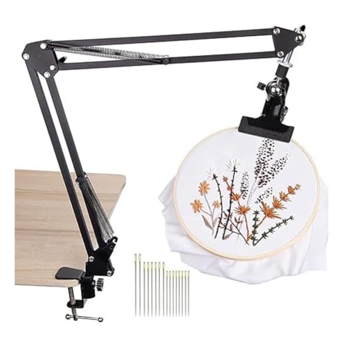 yomoe Verstellbarer Stickerei-Tischständer, Metall-Stickrahmenständer, verstellbarer Stickrahmenständer für Handarbeiten, Kunst schwarz yomoe Verstellbarer Stickerei-Tischständer, Metall-Stickrahmenständer, verstellbarer Stickrahmenständer für Handarbeiten, Kunst schwarz von yomoe