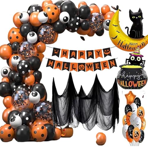 Halloween Party Deko, Spinnennetz Luftballons Deko Set von yosiio
