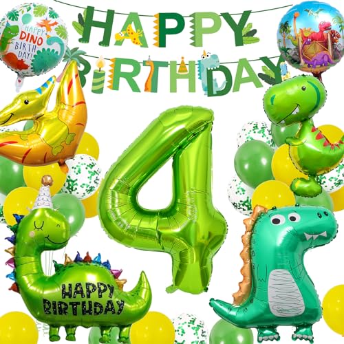 yosiio Dino Geburtstag Deko 4 Jahre, Geburtstagsdeko 4 Jahre Junge, Dinosaurier Deko Kindergeburtstag, Dino Luftballons, Folienballon 4 für Dino Party Kindergeburtstag, Geburtstagsdeko Jungen 4 Jahre yosiio Dino Geburtstag Deko 4 Jahre, Geburtstagsdeko 4 Jahre Junge, Dinosaurier Deko Kindergeburtstag, Dino Luftballons, Folienballon 4 für Dino Party Kindergeburtstag, Geburtstagsdeko Jungen 4 Jahre von yosiio