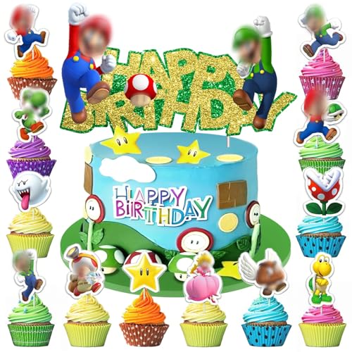 youngfocus Déco Anniversaire Enfant 25 Pièces - Kit Décoration Gâteau + Cupcakes Avec Topper 'Joyeux Anniversaire' - Motifs Enfants Colorés - Réutilisable - Fêtes à Thème youngfocus Déco Anniversaire Enfant 25 Pièces - Kit Décoration Gâteau + Cupcakes Avec Topper 'Joyeux Anniversaire' - Motifs Enfants Colorés - Réutilisable - Fêtes à Thème von youngfocus