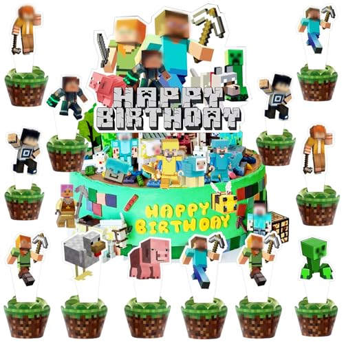 25 Stücke Tortendeko Kindergeburtstag - Kuchendeko Set mit Torte Topper & Cupcake Deko für Mottoparty, Geburtstagstorte & Fest (Kindermotive, bunt, DIY) 25 Stücke Tortendeko Kindergeburtstag - Kuchendeko Set mit Torte Topper & Cupcake Deko für Mottoparty, Geburtstagstorte & Fest (Kindermotive, bunt, DIY) von youngfocus