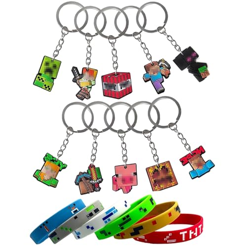 youngfocus 16 Stück Miner Schlüsselanhänger mit Gummi-Armband – Geburtstagsspiel & Partyzubehör – Rucksack-Anhänger als Geschenkfüller für Geburtstag, Mottoparty & Events youngfocus 16 Stück Miner Schlüsselanhänger mit Gummi-Armband – Geburtstagsspiel & Partyzubehör – Rucksack-Anhänger als Geschenkfüller für Geburtstag, Mottoparty & Events von youngfocus