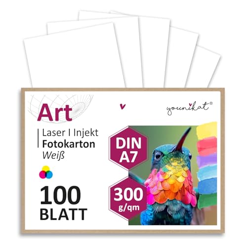 100er Set blanko Karten DIN A7 - DIY I zum Selbstgestalten Basteln Malen Beschreiben, für Notizen, als Karteikarte und vieles mehr I dv_411 von younikat