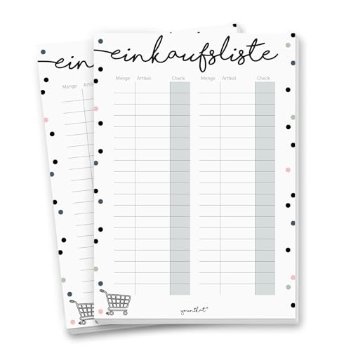 younikat 2 Notizblöcke Einkaufsliste I DIN A5 I 50 Blatt I Set für die Küche Handtasche Auto I Einkaufsblock zum Abreißen aus Papier I dv377 younikat 2 Notizblöcke Einkaufsliste I DIN A5 I 50 Blatt I Set für die Küche Handtasche Auto I Einkaufsblock zum Abreißen aus Papier I dv377 von younikat