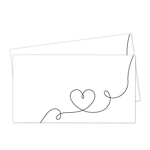younikat 50er-Set Hochzeits-Tischkarten I Platzkarte I Namenskarten I Herz-Linien Motiv I Visitenkarten-Größe I schwarz weiß I für den besonderen Tag I Stilvoll I Hochzeit I Geschenk I dv1095 younikat 50er-Set Hochzeits-Tischkarten I Platzkarte I Namenskarten I Herz-Linien Motiv I Visitenkarten-Größe I schwarz weiß I für den besonderen Tag I Stilvoll I Hochzeit I Geschenk I dv1095 von younikat