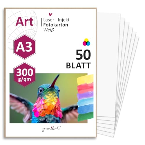 50er Set blanko Bastelkarton DIN A3 - DIY I zum Selbstgestalten Basteln Malen Beschreiben für Scrapbook-ing und vieles mehr I weiß I dv369 50er Set blanko Bastelkarton DIN A3 - DIY I zum Selbstgestalten Basteln Malen Beschreiben für Scrapbook-ing und vieles mehr I weiß I dv369 von younikat