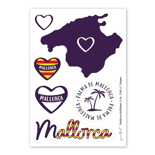 Aufkleber-Set Mallorca Insel verschiedene Motive bunt I DIN A6 I Autoaufkleber Geschenk-Idee I dv_1349 von younikat