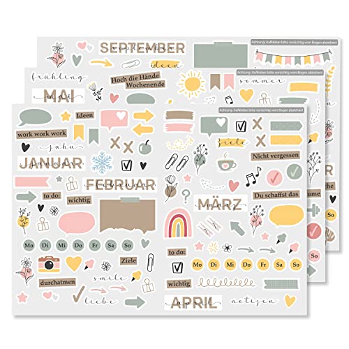 Aufkleber-Set für Bullet Journal Kalender I über 200 Sticker zum Basteln I DIY Scrapbooking-Aufkleber I zum Gestalten I Scrapbook Zubehör I dv1200 Aufkleber-Set für Bullet Journal Kalender I über 200 Sticker zum Basteln I DIY Scrapbooking-Aufkleber I zum Gestalten I Scrapbook Zubehör I dv1200 von younikat