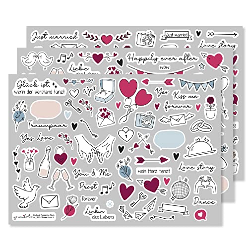 Aufkleber-Set für Hochzeit Berry Blue I über 200 Sticker I Fotoalbum Gästebuch Dekoration Scrapbook-Sticker mit schönen Motiven und Sprüchen in Deutsch Englisch rosa grün I dv1215 Aufkleber-Set für Hochzeit Berry Blue I über 200 Sticker I Fotoalbum Gästebuch Dekoration Scrapbook-Sticker mit schönen Motiven und Sprüchen in Deutsch Englisch rosa grün I dv1215 von younikat