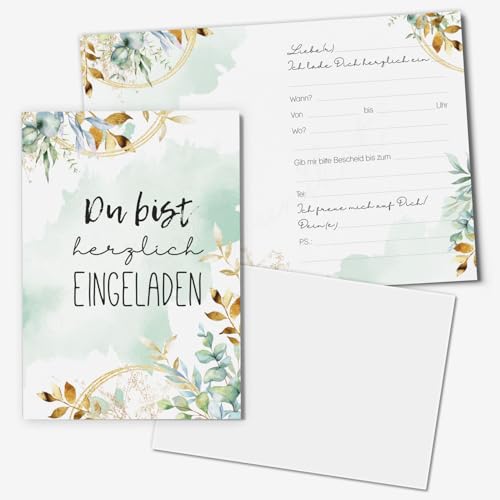 younikat 15 Einladungskarten Eukalyptus - Neutrale Klappkarte mit Umschlägen I Geburtstag Feste Hochzeit Konfirmation Kommunion I you0134 younikat 15 Einladungskarten Eukalyptus - Neutrale Klappkarte mit Umschlägen I Geburtstag Feste Hochzeit Konfirmation Kommunion I you0134 von younikat