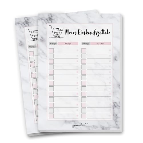 younikat 2 kleine Notizblöcke Mein Einkaufszettel I DIN A6 50 Blatt I Einkaufsblöcke Set mit Marmor-Optik zum Ankreuzen für die Küche Handtasche Auto I dv379 younikat 2 kleine Notizblöcke Mein Einkaufszettel I DIN A6 50 Blatt I Einkaufsblöcke Set mit Marmor-Optik zum Ankreuzen für die Küche Handtasche Auto I dv379 von younikat