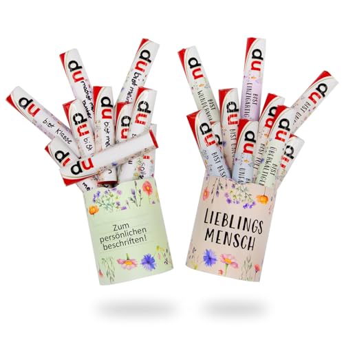 younikat 26 Aufkleber Lieblingsmensch und Wildblumen passend für zwei Duplo Pralinen Packungen I beschriften I selbstklebend I dv1446 von younikat