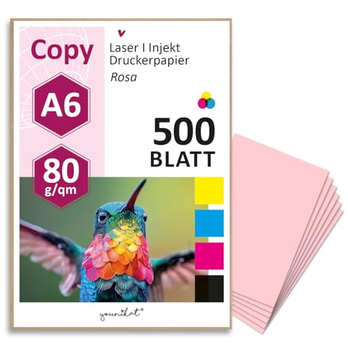 younikat 500 Blatt blanko 80 g/m² Papier in rosa I Kopierpapier I Rezeptpapier I DIN A6 I dv1448 younikat 500 Blatt blanko 80 g/m² Papier in rosa I Kopierpapier I Rezeptpapier I DIN A6 I dv1448 von younikat