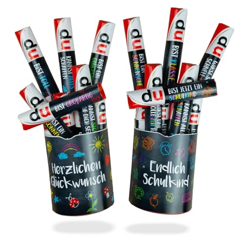 younikat Aufkleber-Set Einschulung Glückwunsch passend für Zwei Duplo Pralinen Packungen I selbstklebend I zum Verschenken I Schulkind I you0112 younikat Aufkleber-Set Einschulung Glückwunsch passend für Zwei Duplo Pralinen Packungen I selbstklebend I zum Verschenken I Schulkind I you0112 von younikat