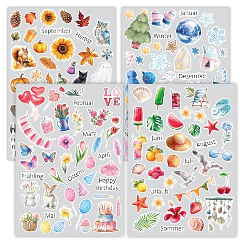 younikat Aufkleber-Set I Jahreszeiten I über 170 Sticker Motive I bunt I dv1422 younikat Aufkleber-Set I Jahreszeiten I über 170 Sticker Motive I bunt I dv1422 von younikat