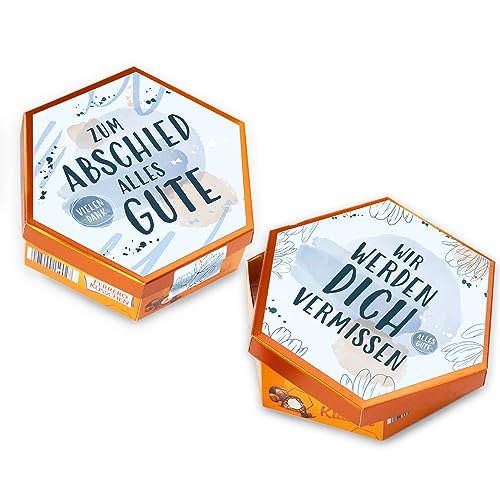 Aufkleber-Set passend für Küsschen Pralinen - Abschiedsgeschenk - blau grau schlicht - Kollegen - selbstklebende Rückseite - dv1291 Aufkleber-Set passend für Küsschen Pralinen - Abschiedsgeschenk - blau grau schlicht - Kollegen - selbstklebende Rückseite - dv1291 von younikat