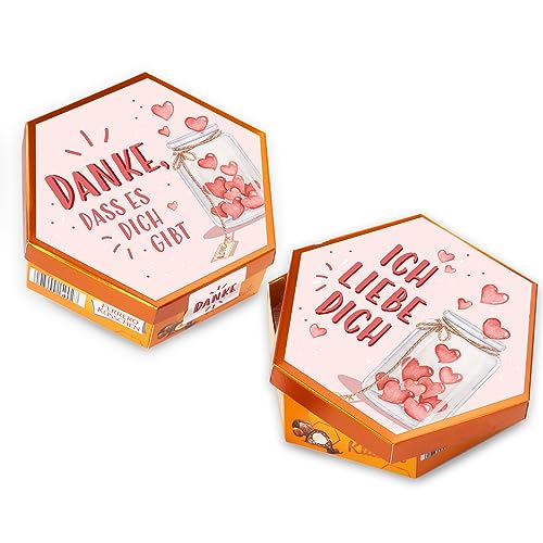 younikat Aufkleber-Set passend für Küsschen Pralinen I Herzglas I Pink Rosa Rot Weiß schlicht I vorgedruckt selbstklebende Rückseite I dv1288 von younikat