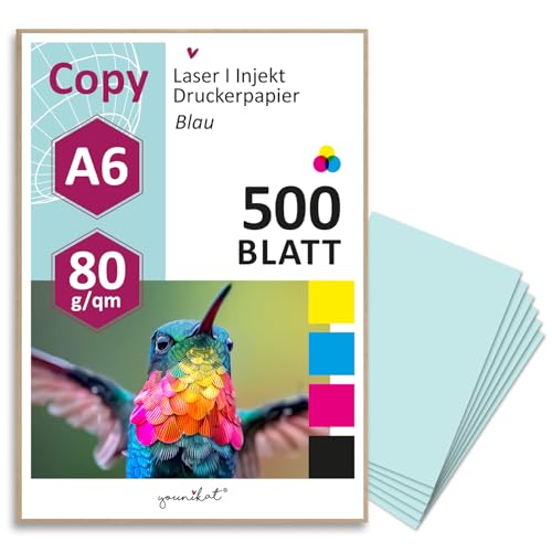 younikat DIN A6 Papier 80 g/m² I 500 Blatt in hell-blau I Kopierpapier Blanko Rezeptpapier I dv1505 younikat DIN A6 Papier 80 g/m² I 500 Blatt in hell-blau I Kopierpapier Blanko Rezeptpapier I dv1505 von younikat